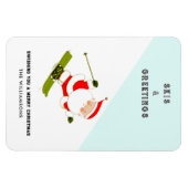 スキーおもしろいホリデーカード マグネット (横)