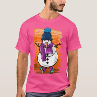 スキーおもしろい付き雪男 Tシャツ