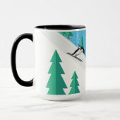 スキーおもしろい場冬雪にスポーティペンギン マグカップ (左)