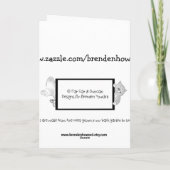 スキーおもしろい誕生日カード、ファットキャット&ダンカン カード (裏面)