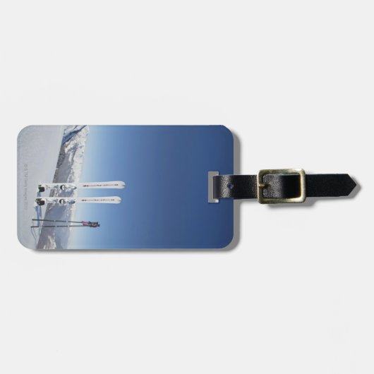 スキーおよびスキーのストック ラゲッジタグ (正面横)