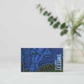 スキーおよび板レッスンカスタマイズ可能な名刺 名刺 (スタンド正面)