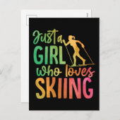 スキーが大好きな女の子 シーズンポストカード (正面/裏面)
