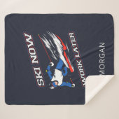 スキーが後でスキーのファンを増パーソナライズされたやす シェルパブランケット (正面(横))