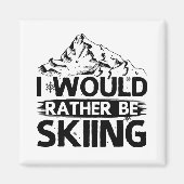 スキーことわざ |スキーヤーの冬の贈り物 マグネット (正面)