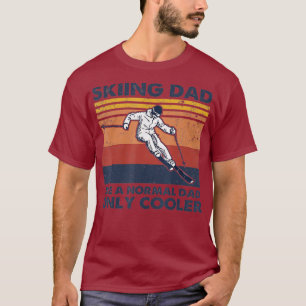 スキーするパパ 普通のパパよりかっこいい Tシャツ