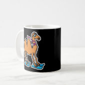 スキーするラクダの面白い絵 コーヒーマグカップ (正面左)