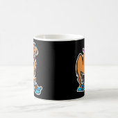 スキーするラクダの面白い絵 コーヒーマグカップ (中央)