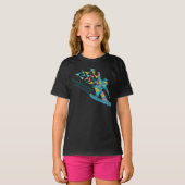 スキーでのスノーボード Tシャツ (正面フル)