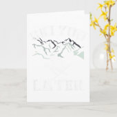 スキーでまたね。屋外スノーアドベンチャースキー カード (黄色い花)