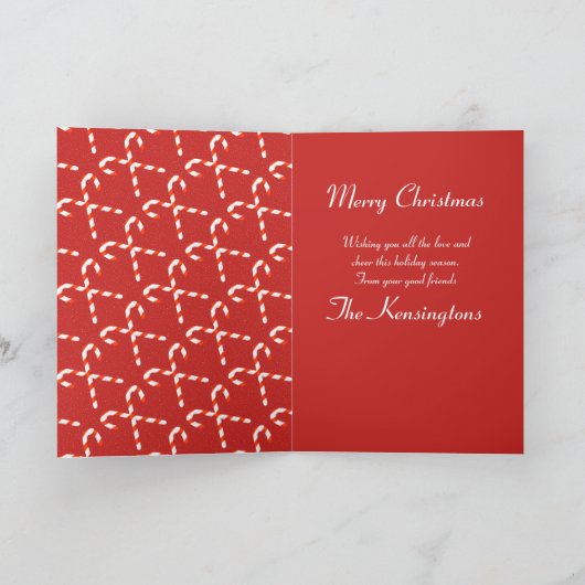 スキーでサンタクリスマスの挨拶状 シーズンカード (内部)