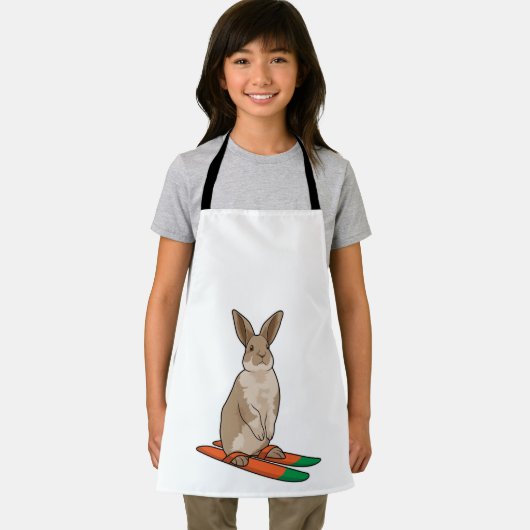 スキーでスキーヤーとしてウサギ エプロン (インサイチュ)