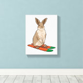スキーでスキーヤーとしてウサギ キャンバスプリント (インサイチュ (ウッドフロア))