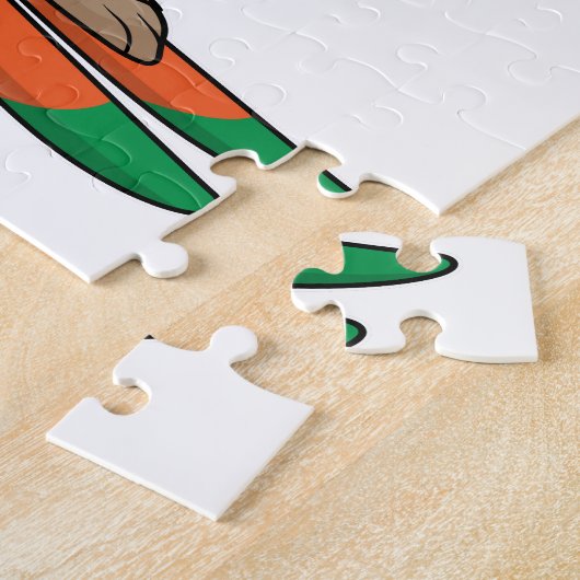 スキーでスキーヤーとしてウサギ ジグソーパズル (側面)