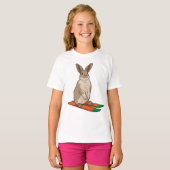 スキーでスキーヤーとしてウサギ Tシャツ (正面フル)