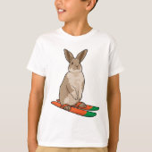 スキーでスキーヤーとしてウサギ Tシャツ (正面)
