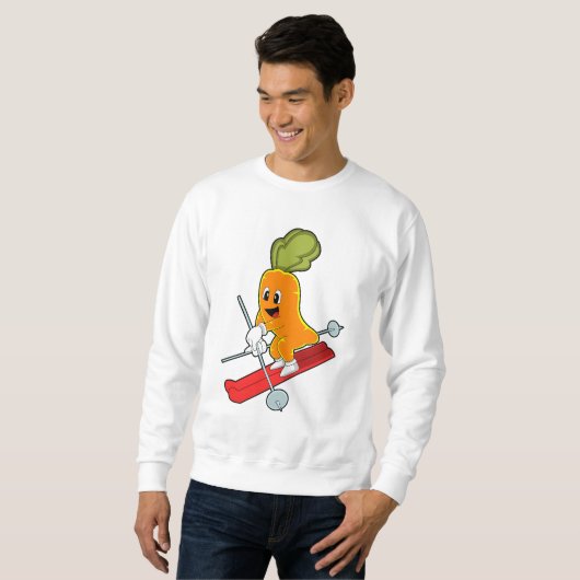 スキーでスキーヤーとしてニンジン スウェットシャツ (正面フル)