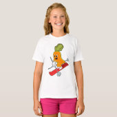 スキーでスキーヤーとしてニンジン Tシャツ (正面フル)