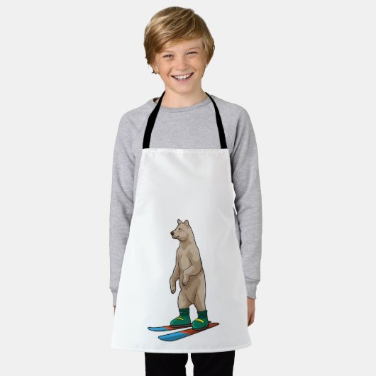 スキーでスキーヤーとしてベア エプロン (着用した状態)