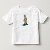 スキーでスキーヤーとしてベア トドラーTシャツ (正面)