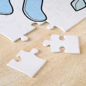 スキーでスキーヤーとしてペンギン ジグソーパズル (側面)