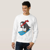 スキーでスキーヤーとしてペンギン スウェットシャツ (正面フル)