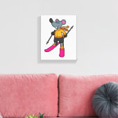 スキーでスキーヤーとしてマウス キャンバスプリント (インサイチュ (リビング))