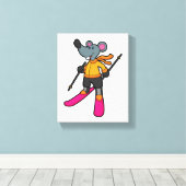 スキーでスキーヤーとしてマウス キャンバスプリント (インサイチュ (ウッドフロア))