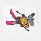 スキーでスキーヤーとしてマウス フリースブランケット (正面(横))