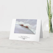 スキーで急斜面を駆けるネズミ　ユニークなネズミのアート カード (裏面)