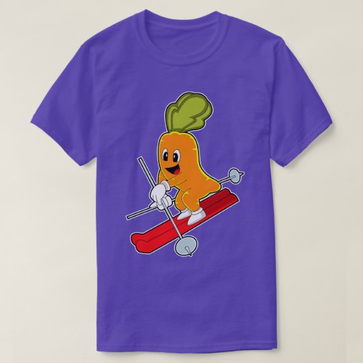 スキーで滑り落ちる Tシャツ (デザイン正面)