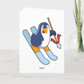 スキーで滑るペンギン カード (裏面)