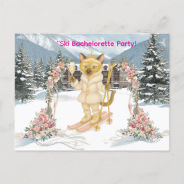 スキーで花嫁を目指すバチェロレッテ インビテーションポストカード