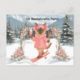 スキーで花嫁を目指すバチェロレッテ インビテーションポストカード