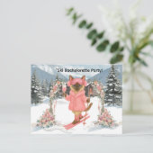 スキーで花嫁を目指すバチェロレッテ インビテーションポストカード (スタンド正面)