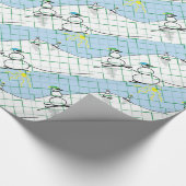 スキーで雪を上げる人々 ラッピングペーパー (角)