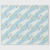 スキーで雪を上げる人々 ラッピングペーパー (フラット)
