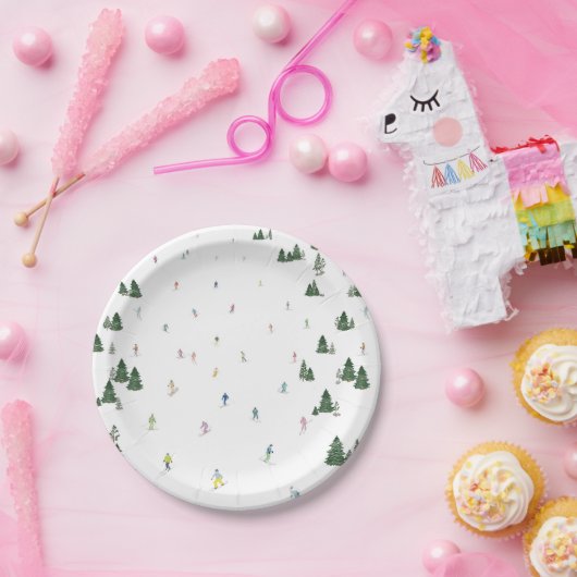 スキーとスノーボードをテーマにした紙プレート ペーパープレート (パーティー)