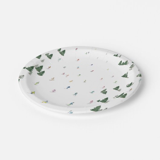 スキーとスノーボードをテーマにした紙プレート ペーパープレート (アングル)