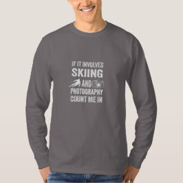 スキーと写真好きのための面白いギフト Tシャツ