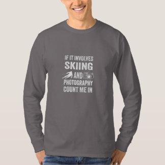スキーと写真好きのための面白いギフト Tシャツ