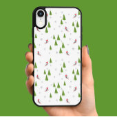 スキーと松の木 iPhoneケース