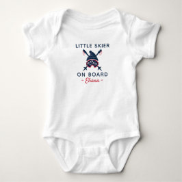スキーに行く赤ちゃんをお祝いする "Little Skier on Board" - スキー ベビーボディスーツ