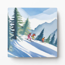 スキーに行こう | 冬の水の絵を描色