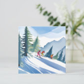 スキーに行こう | 冬の水カラーカード (スタンド正面)