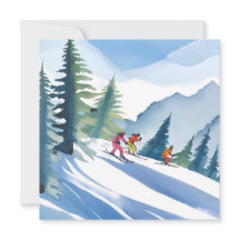 スキーに行こう | 冬の水カラーカード