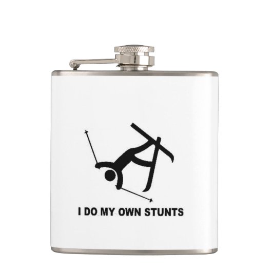 スキーのおもしろいなハヌカークリスマスのクリスマスのスキースキーヤー フラスク (正面)