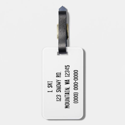 スキーのらくら者 ラゲッジタグ (裏面縦)