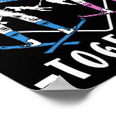 スキーのカップル私たちはスキーの長い一緒にスキーヤーの冬 ポスター (角)