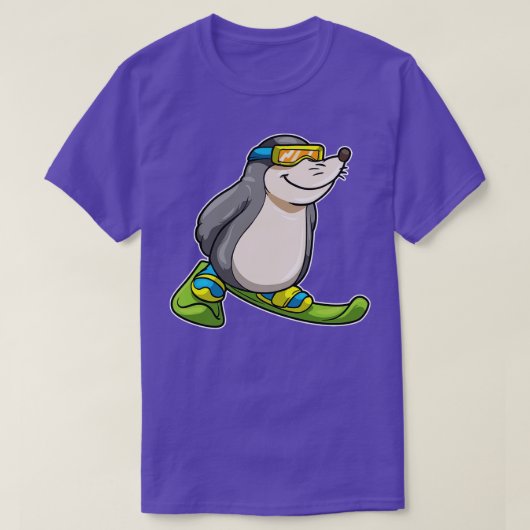 スキーのゴーグル付きモラス・スキーヤー Tシャツ (デザイン正面)